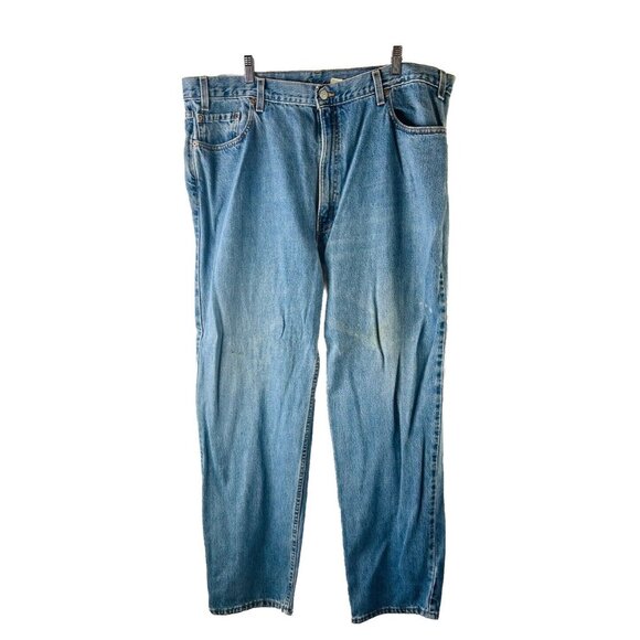 Vintage Y2K Levis 550 Relaxed Fit Red Tab Faded Blue Jeans USA Mens 44x32